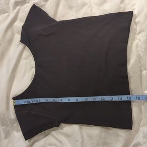 Scoop neck stretchy cap sleeve ballerina crop top Dance Pilates Zumba unbranded